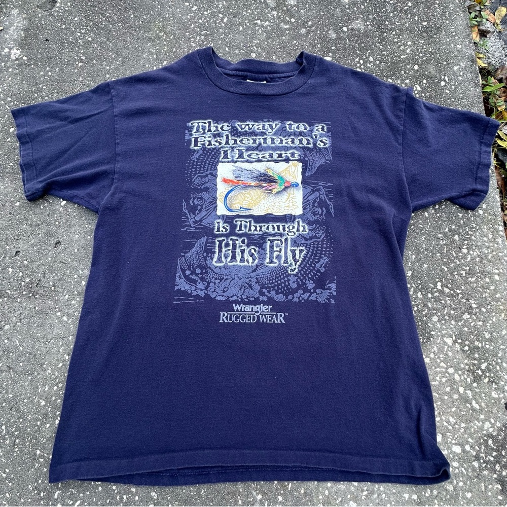 Vtg 1996 Wrangler Fly Fisherman Shirt Size XL